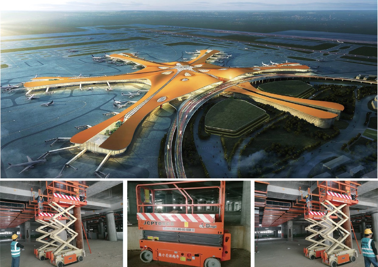 国际机场航站楼建设工程属于机场建设类项目。项目初期，我司安排工程师多次现场勘查，经专业判断，精密计算，对项目不同阶段设备类型的需求、不同作业类型设备高度的需求提前做了整体设备方案。